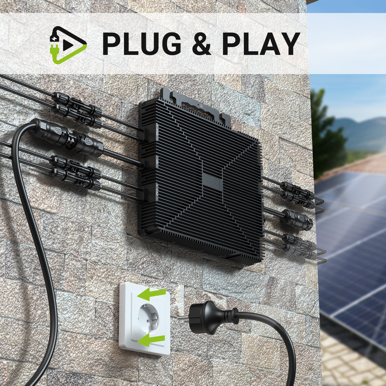 kit d’auto-consommation 8 panneaux solaires flexibles LS-240W + micro-onduleur 2000 W