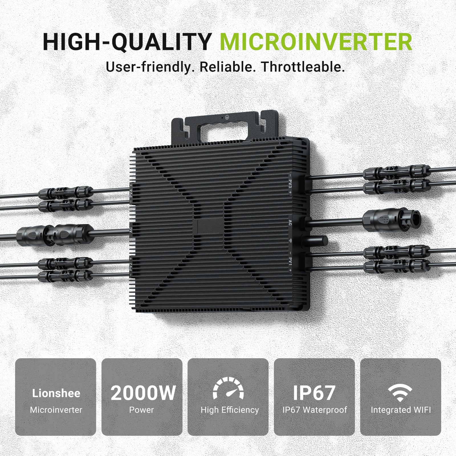 kit d’auto-consommation 8 panneaux solaires flexibles LS-240W + micro-onduleur 2000 W